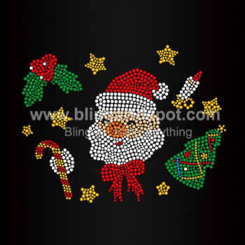 Santa Rhinestone Hotfix Heat Transfers Santa Rhinestone Hotfix Heat Transfers